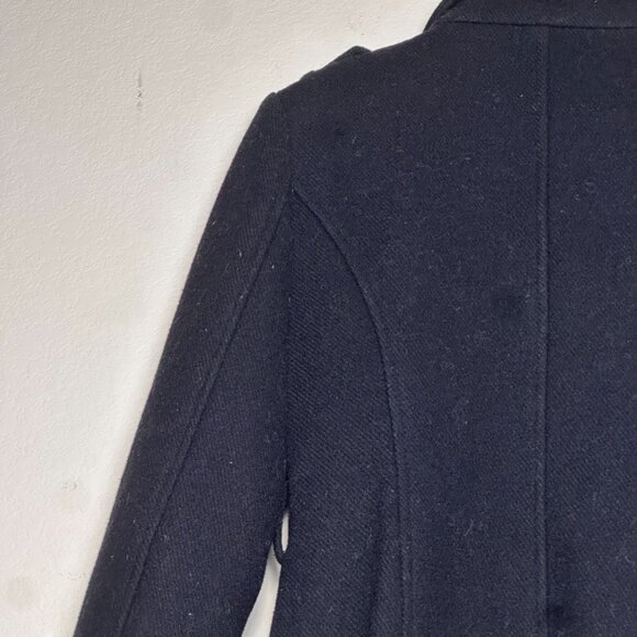 Michael Kors Wool Blend Coat Jacket Women 2P Black Full Zip Outerwear Fall Gold - Picture 15 of 16